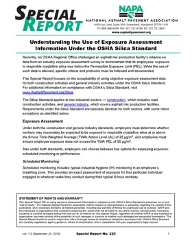 Understanding the Use of Exposure Assessment Information Under the OSHA Silica Standard LP